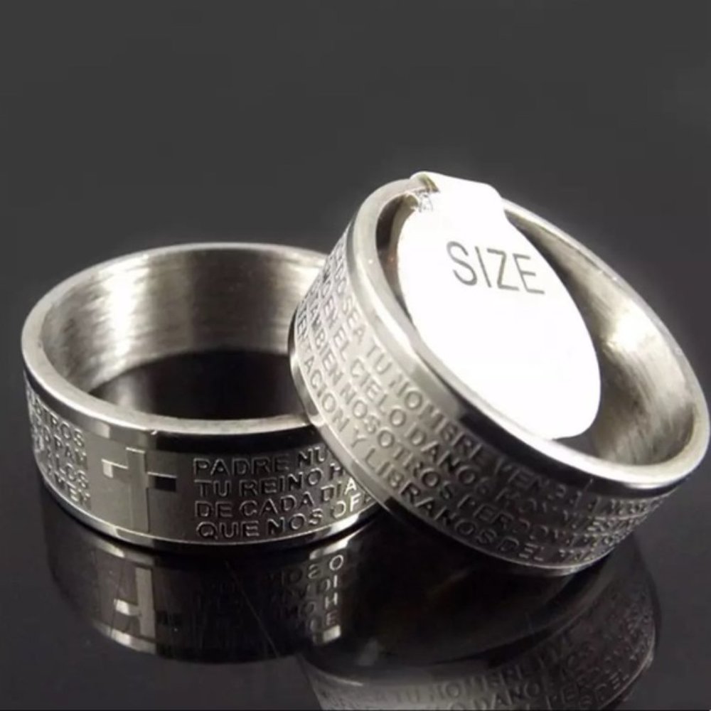 8mm Cross Stainless Steel Ring Men’s / Women’s - Picture 3 of 8